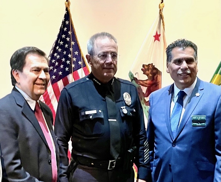 HAPCOA Executive Director Chapa, LAPD Chief Moore, and LASD Sheriff Luna